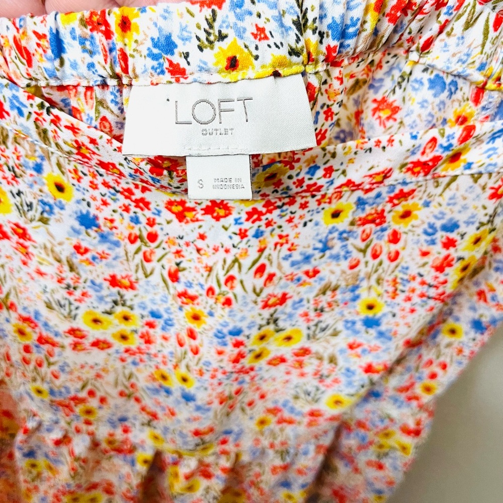 Loft Floral Ruffle Strap Top - Picture 3 of 3